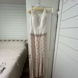 Elegant White and Cream Lace Dress